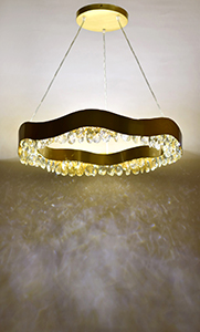 Wave Chandelier with Drop Crystals by Sahil & Sarthak